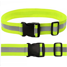 Reflexní elastický opasek s plastovou přezkou 110 cm - jeden reflexní pruh - pro běžce a chodce